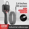 Handheld 2.4 Inch IPS HD Screen Industrial Borescope Camera With LED Light Waterproof Sewer Car Engine Repair Detector