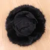 Berretti invernali soffici cappelli a secchiello in pelliccia sintetica per le donne 2024 caldo peluche moda Panama casual signore berretto da pescatore cappello bomber nero