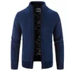 Pulls pour hommes mâle automne décontracté jacquard demi-pull pull cardigan veste hommes hiver manches longues col montant pull S-3XL