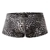 Underpants Underwear Comfortable Breathable Men's Leopard-Print Sexy Low-Waist Sweat-Absorbing Flat-Angle Underwear#3G