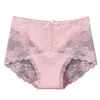 Women's Panties Women Underpants Hollow Out Breathable Mid Waist Anti-septic Elastic Flower Embroidery Lace Inner Wear Clothes