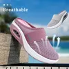 Femmes chaussures de marche coussin d'air sans lacet orthopédique diabétique dames plate-forme Mules maille légère pantoufle coin femme Sneaker 240220