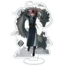 Keychains Anime Genshin Impact Venti Xiao Cosplay Acrylic Game Figur Zhongli Nahida Stand Model Toy Plate Desk Decor Prop Fans gåva
