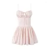 Robes décontractées YENKYE Rose Mini Princesse Robe Sexy Sans Manches Corset Style Jolie Fille Fête Été Femmes Robe D'anniversaire