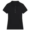 Wysokiej jakości kobiety Nowe w krótkim rękawie Lacosts 4 Buttons Leisure Polo Shirt Ladies Krokodyl Graphic Fashion Casual Vintage Golf Tops Tees Eleganckie projektant