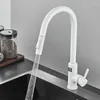 Rubinetti della cucina Rubinetto Lavello Lavabo LED Miscelatori digitali Temperatura Smart Ottone Lavaggio dell'acqua Montaggio su piattaforma Cascata fredda