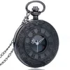 عتيقة سحر أسود للجنسين الأزياء الرومانية العدد الكوارتز Quartz Steampunk Pocket Watch Women Man Necklace قلادة مع هدايا سلسلة 252U