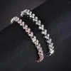 Link Bracelets Crystal Micro-inlaid Zircon Bracelet Alloy Bangle Women Girls Imitation High-end Chains Ladies Charm Jewelry