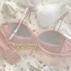 Bh's Sets Kant Mesh Bh Boog Meisje Ondergoed Beha Vrouwen Lingerie Sexy Zoete Leuke Ademende Zachte Set