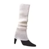 Women Socks 652F For Girls 80s Ribbed Knitted Neon Long Boots Cuff Retro Party Costume Ballet Dance Sports