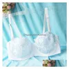 Bras Ladies Haftowe koronkowe kobiety Bra Mesh Brassiere Bralette Bielizna bieliznę Czarnoczerwony biały rozmiar A B C D 75 80 85 90 95 100 201 Dhzjy