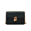 Velvet small square bag women's mini retro style shoulder bag metal chain irregular shaped buckle clutch bags square cross-body pu gSsZ