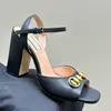 Rhinestone decorative strap shoes heels shoes slipper spool women Luxurys Designers Slingbacks factory shoes size35-42
