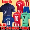 S-4XL 23 24 Quarto Camisas de Futebol MORATA GRIEZMANN MEMPHIS 2023 2024 120º M.Llorente CORREA KOKE Atlético Madrids LEMAR Homens Kit Infantil Camisa de Futebol