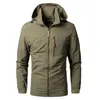 Herren Jacken Wasserdichte Militär Kapuzenjacke Windjacke Outdoor Camping Sport Elastische Mantel Männliche Kleidung Dünne Mantel 240220