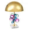 Färgglad Crystal Ball Desk Lamp Table Light Bedside Night Light Gold Lampshade Nordic Modern Living Dining Room Table Deco Lamp