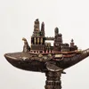 NORTHEUINS Resin Retro American Steam Punk Whale Boat Steampunk Figurines Interior Home Office Desktop Decor Object Accessories 240220