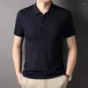 Polos masculinos de alta qualidade jacquard verão marca designer polo camisa masculina manga curta casual cor sólida sem logotipo topos moda roupas