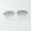 Style high-end designers sunglasses 3524022 high quality cutting lens natural white buffalo horns glasses size 58-18-140mm