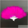 Party Decoration 10 Colors Folding Feather Fan Hand Held Vintage Chinese Style Dance Wedding Craft Downy Feathers Foldable Dancing D Dh4Re