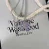 Planeta Colar Designer Colar para Mulher Vivienen Jóias de Luxo Viviane Westwood Anxi Roxo Diamante Colar Feminino Orb Estereoscópico Planeta Saturno Zircon Cl