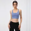 Camicie attive AI Yoga Supporto per cintura incrociata Reggiseno sportivo con logo Imbottitura rimovibile Canotta da allenamento per donna Indossare tuta fitness