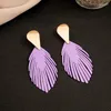 Stud Earrings Trendy Vintage Feather Pendant Statement Classic Design Geometric Ear Jewelry Party Gifts For Women Girls