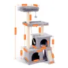 Scratchers Fast Delivery Pet Cat Tree House Condo Multi Level Climbing Stratching Post for Cat Kitten Playing Ball Cat Jumping Activity Toy