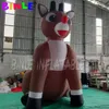 groothandel 7mH (23ft) met ventilator Gigantische geanimeerde mooie opblaasbare kerst Rudolph, gigantisch bruin rendierornament voor boerderijtuindecoratie