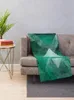Koce zielone geometryczne rzut koc sofy modne piękne