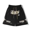 Shorts masculinos americano high street boxe esportes oversize marca de moda solta retro correndo casual calças de cinco pontos verão