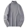 남자 T 셔츠 2024 가을/겨울 언더 레이 긴 슬리브 한국 패션 톱니 니트 셔츠 따뜻함과 두껍게