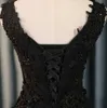 Elegant Black Cocktail Party Dress 2024 Lace Appliques Sleeveless Beading Graduation Gowns Sequin Short Prom Homecoming Dresses