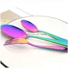 Serviessets 4-delig Colorf Bestekset Roestvrij Staal Westerse Sierware Diner Compleet Vork Thee Lepel Mes Servies Drop Leveren