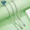 Sier Hip Hop Fijne Sieraden Ronde Briljant Geslepen Moissanite Diamant 3Mm 4Mm 5Mm Tennis Chain Armband voor Mannen En Vrouwen