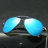 Lunettes de soleil polarisées pour hommes, 60mm, monture métallique de styliste, pour l'extérieur, UV400, pour la conduite, Male202b