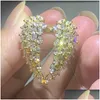 Wedding Rings 54Pcs Cz Arrival Top Sell Sparkling Luxury Jewelry Real 925 Sterling Sier Gold Fill Angle Wing Ring Open Adjustable Wo Dhcqh