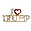 Konst och hantverk jag älskar Trump Rhinestones Brosch Pins For Women Glitter Crystal Letters Coat Dress Smycken Brosches Drop Delivery Home Dhvzh