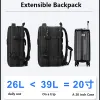 Sac à dos 40l grande capacité sac à dos extensible Usb charge 17.3 pouces pochette d'ordinateur étanche voyage Lage sac à dos Mochilas