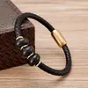 Braccialetti con ciondoli Agate naturali Lapislazzuli Pietra Rotonda Perline Uomo Braccialetti con fibbia magnetica in acciaio inossidabile color oro per le donne