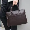 Sac à dos de luxe Vintage pour hommes, porte-documents à fermeture éclair horizontale, sac à bandoulière d'affaires, sac fourre-tout en cuir PU pour ordinateur portable