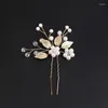 Grampos de cabelo pérola nupcial hairpin headdress inserção branca ornamentos de casamento pequeno vestido acessório garfo