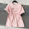 2024SS CH Plus size t-shirt Designer T shirts dames kralen letters boog grafische tee losse casual korte mouwen tops