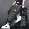 Mens Jeans Loose Elastic midja denim för män 2024 Fashion Casual Spring Workwear Foot Tied Pants With Brand Baggy Trousers2024