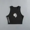 Dames T-shirt Mouwloos yogavest voor dames met borstkussen Hoge lente sneldrogende shorts Oefening Yoga fitness T-shirt 240223