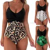 Women's Swimwear 2022 one piece swimsuit cross leopard print sexy backless swimsuit snake skin T240222