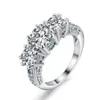 Fashionable 3 25ct 14K White Gold -plated diamond creative Engagement Ring295c