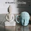 Muggar keramiska te mugg Buddha Head Cup Ceramics Zen Home Offices Decoration and Good Luck Water 450 ml Creative Coffee