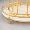 Keukenopslag Huishoudelijke glazen bekerhouder met handvat Ronde zes Waterrek Lade Gouden ijzeren afvoer Licht Luxe