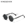 Solglasögon Kingseven High Quality Gothic Steampunk Solglasögon Polariserade män Kvinnor Brand Designer Vintage Round Metal Frame Sun Glasses H24223